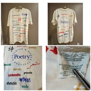 Rare Vtg 90s Geraldine R Dodge Poetry Festival double sided tee